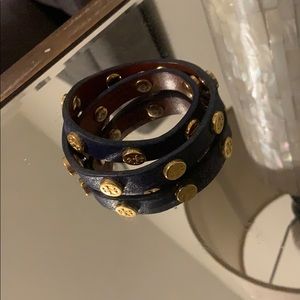 Tory Burch Wrap Bracelet Navy Blue